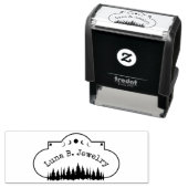 Moon Phase & Forest Logo Productverpakking Zelfinktende Stempel (In situ)