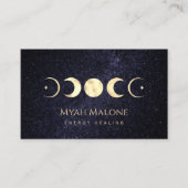 Moon Phase Galaxy Yoga Energy Healer Visitekaartje (Voorkant)