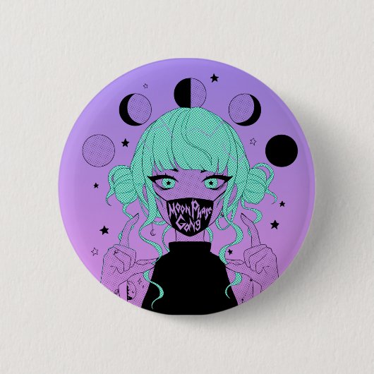 MOON PHASE GANG-toets Ronde Button 5,7 Cm (Voorkant)