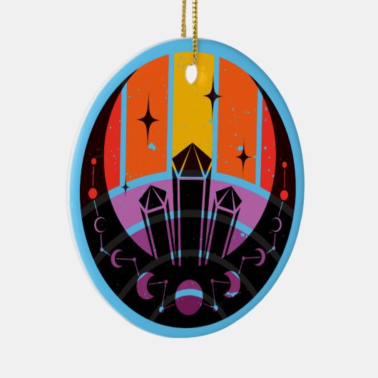 Moon Phase Gemstone Stars Sunset Keramisch Ornament (Rechts)