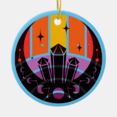 Moon Phase Gemstone Stars Sunset Keramisch Ornament (Voorkant)