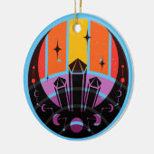 Moon Phase Gemstone Stars Sunset Keramisch Ornament (Links)