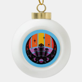 Moon Phase Gemstone Stars Sunset Keramische Bal Ornament