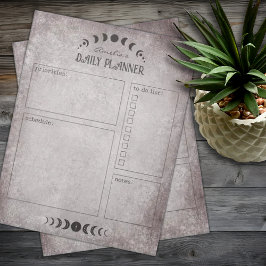 Moon Phase  Gothic Gepersonaliseerde Planner Notitieblok