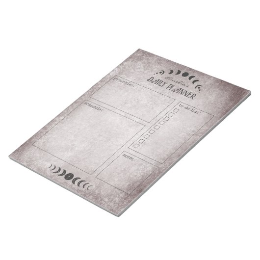 Moon Phase  Gothic Gepersonaliseerde Planner Notitieblok (Schuin)