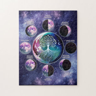 Moon Phase Magnet met Tree of Life   Celest Legpuzzel