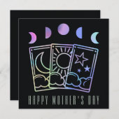 Moon Phase Tarot Moederdag Holographic Feestdagenkaart (Voorkant / Achterkant)