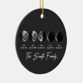 Moon Phase The Smith Family – Custom Names & Dates Keramisch Ornament (Rechts)