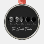 Moon Phase The Smith Family – Custom Names & Dates Metalen Ornament (Voorkant)
