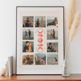 Moon Phase Verloving Photo Collage Poster