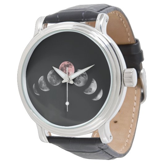 Moon Phase Watch Eclipse Astronomy Watch Horloge (Gekanteld)