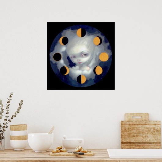 Moon Phases ART PRINT gothic fairy low-bros big ey (Keuken)