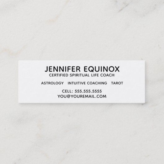 Moon Phases Astrologer Tarot Reader Mini Visitekaartje (Achterkant)