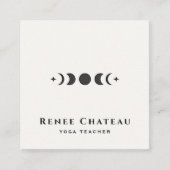 Moon Phases Astrology Yoga Teacher Vierkante Visitekaartje (Voorkant)