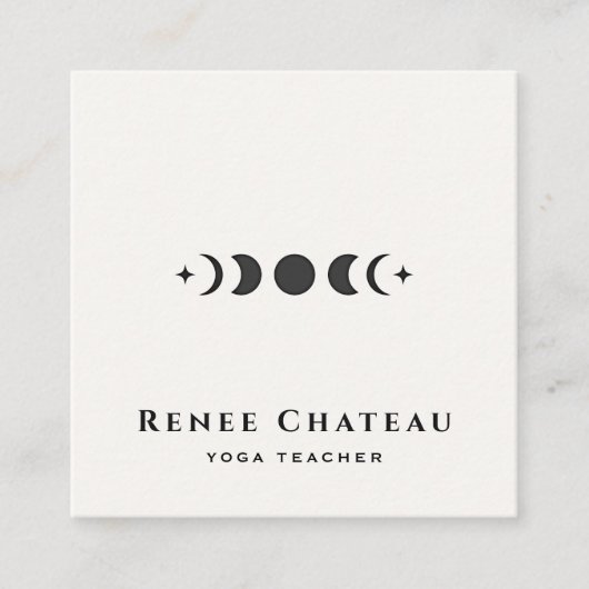 Moon Phases Astrology Yoga Teacher Vierkante Visitekaartje (Voorkant)