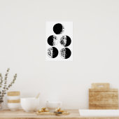 Moon Phases Astronomy Space Art-illustraties Poster (Keuken)