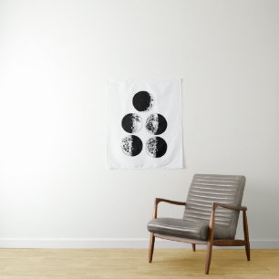 Moon Phases Astronomy Space Art-illustraties Wandkleed