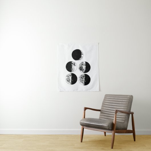 Moon Phases Astronomy Space Art-illustraties Wandkleed (In situ)