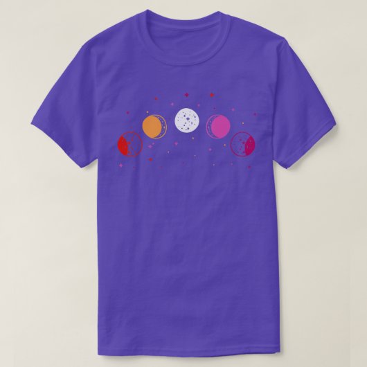 Moon Phases Astronomy Subtle Lesbian Flag LGB Prid T-shirt (Design voorkant)