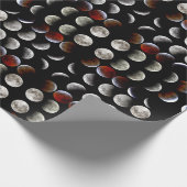 Moon Phases Black Pagan Wiccan Holiday Esbat Cadeaupapier (Hoek)