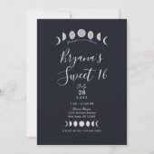 Moon Phases Blue Astrology Celestial Sweet 16 Kaart (Voorkant)