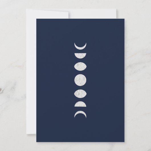 Moon Phases Blue Astrology Celestial Sweet 16 Kaart (Achterkant)