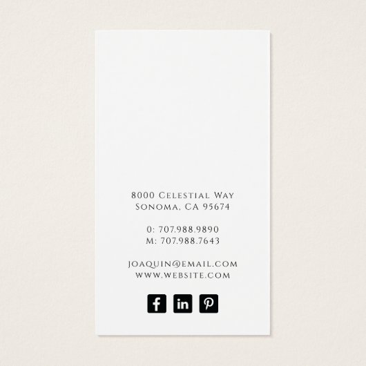 Moon Phases Blue Earring Sieraden Display Kaarten Visitekaartje (Achterkant)