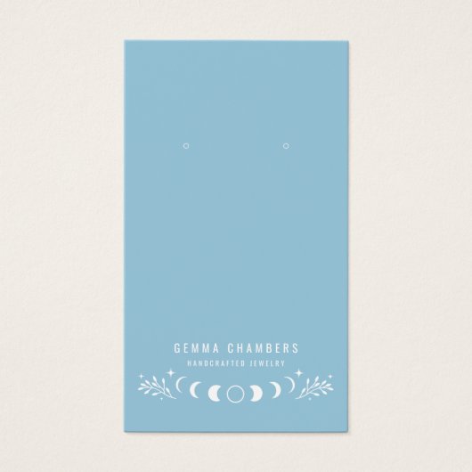 Moon Phases Blue Earring Sieraden Display Kaarten Visitekaartje (Voorkant)