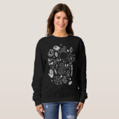 Moon Phases Cat Pagan Witch Wicca Wiccan Trui (Voorkant volledig)
