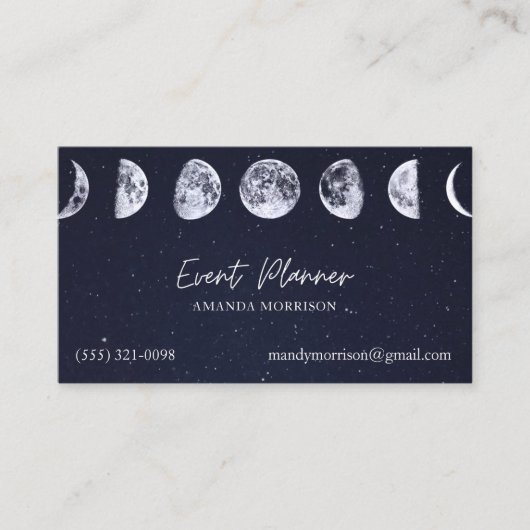 Moon Phases Celestial Event Planner Visitekaartjes (Voorkant)