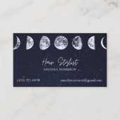 Moon Phases Celestial Hair Stylist Visitekaartjes (Voorkant)