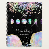 Moon Phases Crystal Gem Healing Holografen Busines Planner (Voorkant)