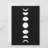 Moon Phases Cycles Black & White Wedding Kaart (Achterkant)