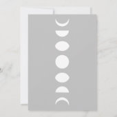 Moon Phases Cycles Silver Grey & White Wedding Kaart (Achterkant)