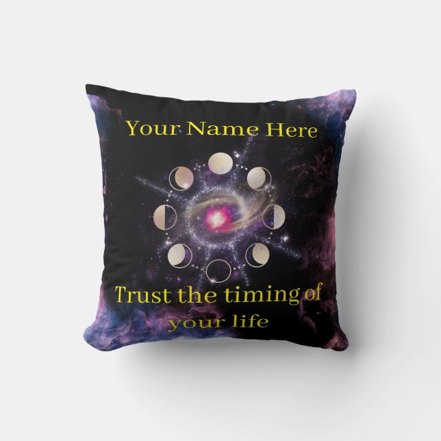 Moon Phases Decorative Pillow – Sacred Geometry &  Kussen (Voorkant)