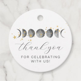 Moon Phases Gold Stars Bedankjes Labels