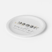 Moon Phases Gold Stars Papieren Bordje (Gekanteld)