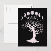 Moon Phases Gothic Tree Birds Briefkaart (Voorkant / Achterkant)