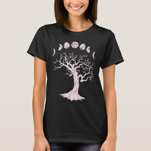 Moon Phases Gothic Tree T-shirt (Voorkant)