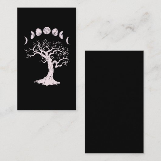 Moon Phases Gothic Tree Visitekaartje (Voorkant / Achterkant)