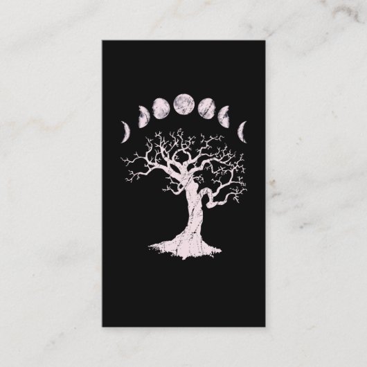 Moon Phases Gothic Tree Visitekaartje (Voorkant)