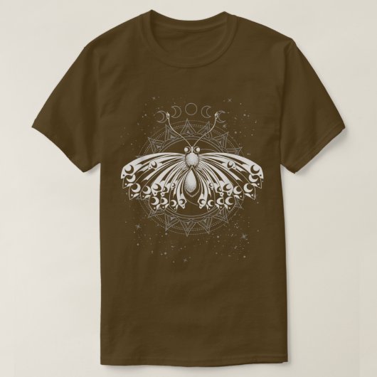 Moon Phases Gothic Witchcraft Wicca Pagan Moth Occ T-shirt (Design voorkant)