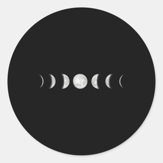 Moon Phases Lunar Gothic Gothic Witchy Wicca Grung Ronde Sticker (Voorkant)