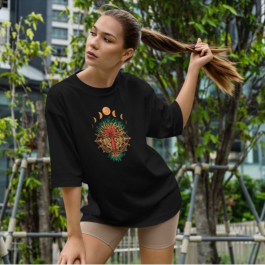 Moon Phases Mandala Natuur T-shirt