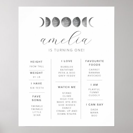 Moon Phases Milestone Poster (Voorkant)