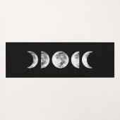 Moon Phases on Black Yoga Mat (Achterkant (horizontaal))