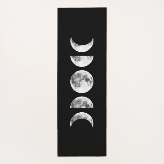 Moon Phases on Black Yoga Mat (Achterkant)