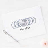 Moon Phases Ovale Sticker (Envelop)