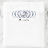 Moon Phases Ovale Sticker (Tas)