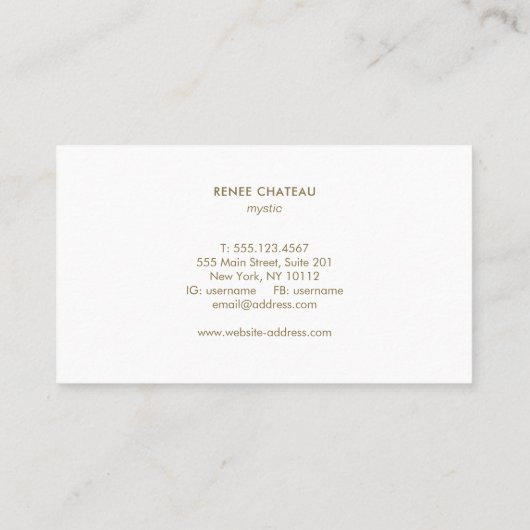 Moon Phases Psychic Medium Visitekaartje (Achterkant)